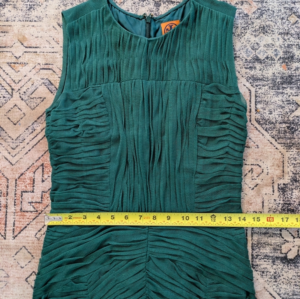 Tory Burch Emerald Green "Ethel" Dress Size 2 Cocktail Evening Wedding Guest - Picture 7 of 8